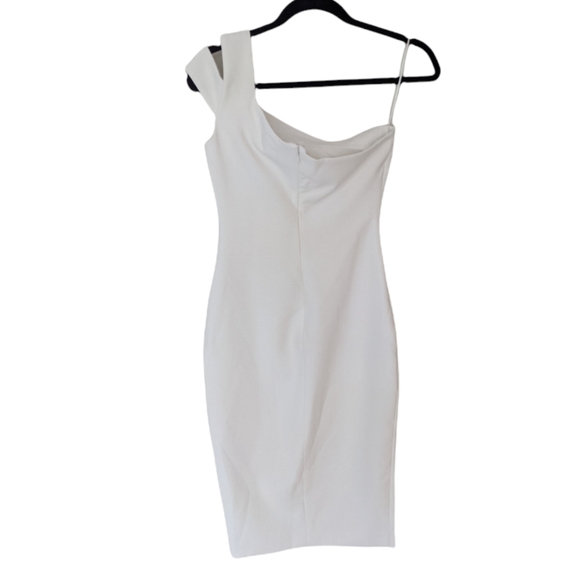 NEW LIKELY x REVOLVE Packard White One Shoulder Side Slit Midi Dress Size 2 - Picture 8 of 13